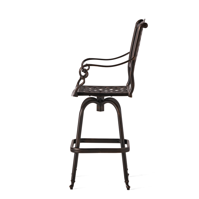 Outdoor Barstool Chair- Swivel Function- Coppertone Aluminium Finish