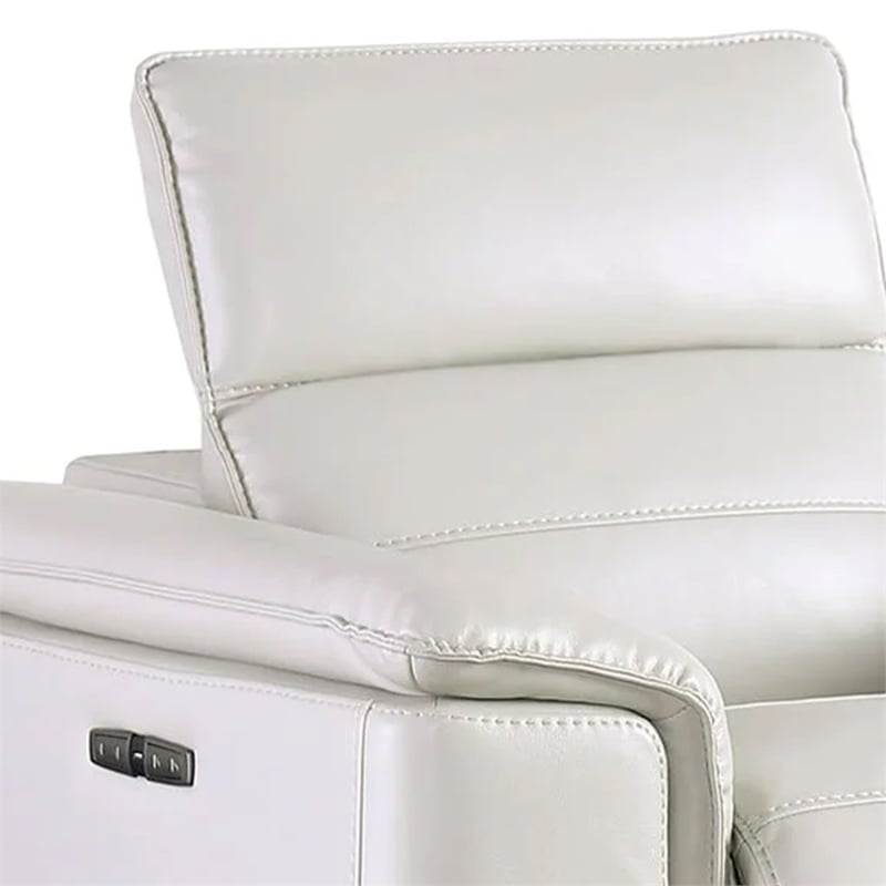 Cuny Power Recliner Chair- Taupe Gray Faux Leather- Wall Hug Back