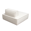Gada Square Lounger Chair- Welt Trim Ivory Boucle- 45 Inch