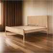 Cid Tori Queen Bed- Fluted Headboard- Low Profile Platform- Natural Brown