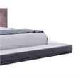 Noe Zen Japanese Low Profile Queen Bed w Nightstand- Dark Gray- Walnut