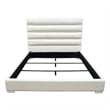 Hela Queen Size Bed- Channel Tufted White Faux Leather Upholstery