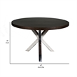 Emi 47 Inch Round Dining Table- X- Cross Brushed Steel- Dark Brown Wood