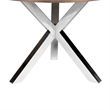 Emi 47 Inch Round Dining Table- X- Cross Brushed Steel- Walnut Brown Wood