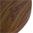 Emi 47 Inch Round Dining Table- X- Cross Brushed Steel- Walnut Brown Wood