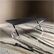 Rix 87 Inch Dining Table- Black Wood Top- X Chrome Finished Steel Legs