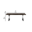 Rix 87 Inch Dining Table- Espresso Brown Wood Top- X Chrome Steel Legs