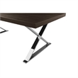 Rix 87 Inch Dining Table- Espresso Brown Wood Top- X Chrome Steel Legs
