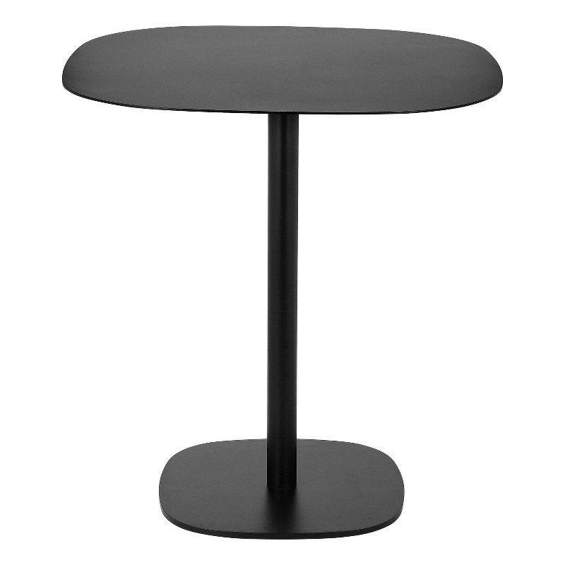 Liki 28 Inch Bistro Dining Table- Round Top and Base- Modern Black Metal