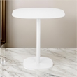 Liki 28 Inch Bistro Dining Table- Round Top and Base- Modern White Metal