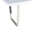 Ien 71 Inch Dining Table- Rectangular Top- Open Metal Panel- White Lacquer