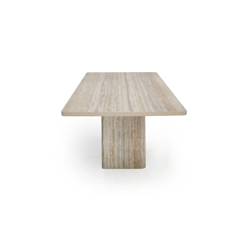 Noe Mali 96 Inch Dining Table- Rectangular- Double Pedestal Base- Gray Wood
