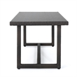 Sanie Outdoor Dining Table- 59 Inch Top- Iron Frame- Brown Resin Wicker