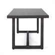 Sanie Outdoor Dining Table- 59 Inch Top- Iron Frame- Brown Resin Wicker