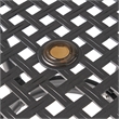Cay Outdoor Dining Table- 40 Inch Square Top- Black Lattice Metal Design