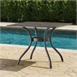 Cay Outdoor Dining Table- 40 Inch Square Top- Black Lattice Metal Design