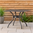 Cay Outdoor Dining Table- 40 Inch Square Top- Black Lattice Metal Design