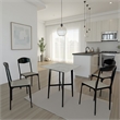 Ashi Bar Height Dining Table- 31 Inch- White Laminate- Black Wood Frame