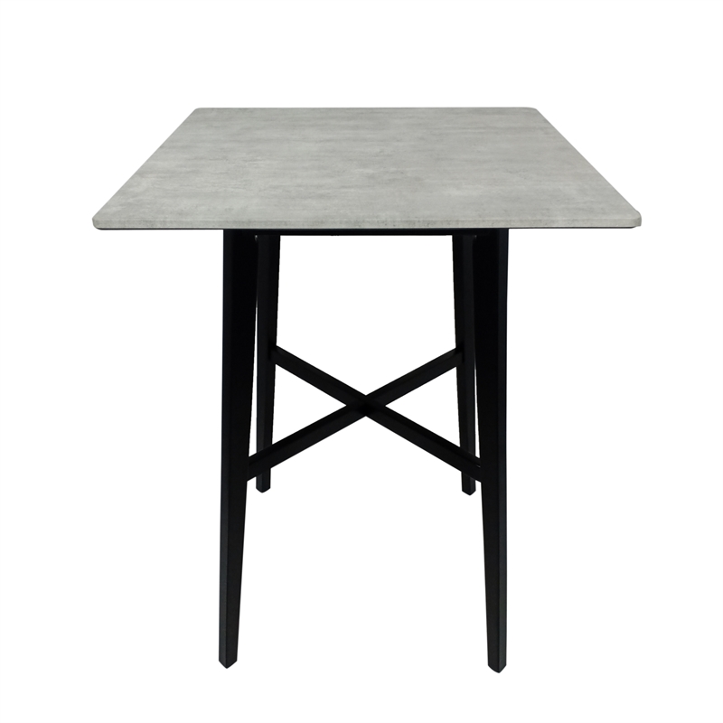 Ashi Bar Height Dining Table- 31 Inch- White Laminate- Black Wood Frame