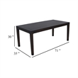 Geni Dining Table- 71 Inch Rectangular Top- Parsons Style Java Gray