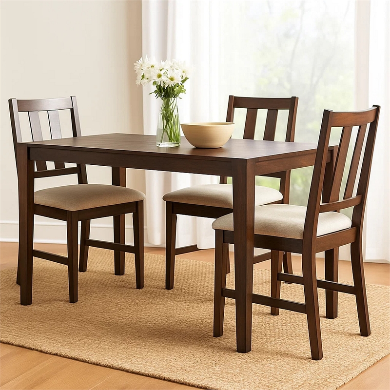 Geni Dining Table- 71 Inch Rectangular Top- Parsons Style Java Gray