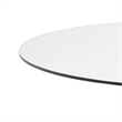 Cid Loku Dining Table- 59 Inch Round Clear Glass Top- White Metal Base