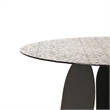 Cid Axen Dining Table- 53 Inch Gray Hammered Glass Top- Black Iron