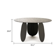 Cid Axen Dining Table- 53 Inch Gray Hammered Glass Top- Black Iron