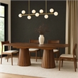 Cid Naj Dining Table- 95-118 Inch Extendable Top- Walnut Brown Solid Wood