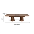 Cid Naj Dining Table- 95-118 Inch Extendable Top- Walnut Brown Solid Wood