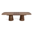 Cid Naj Dining Table- 95-118 Inch Extendable Top- Walnut Brown Solid Wood