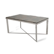 Cid Tiha Dining Table- Reclaimed Ship Wood and Glass Top- 64 Inch Brown