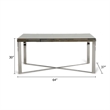 Cid Tiha Dining Table- Reclaimed Ship Wood and Glass Top- 64 Inch Brown
