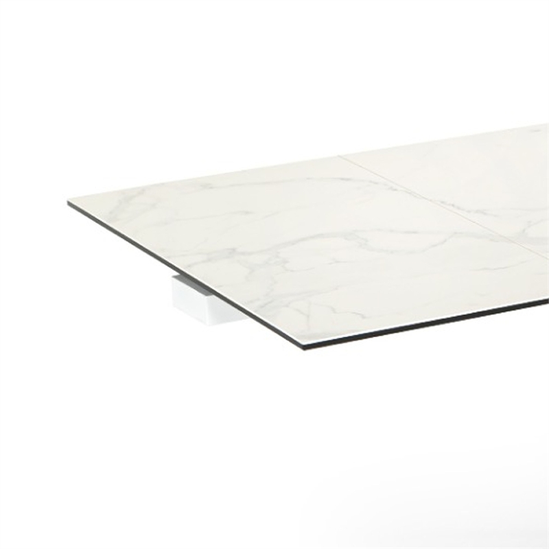 Cid Tyon Dining Table- 70-118 Inch Extendable White Ceramic Top