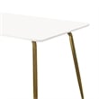 Iga Dining Table- 47 Inch Lacquer White Rectangular Top- Gold Metal Legs