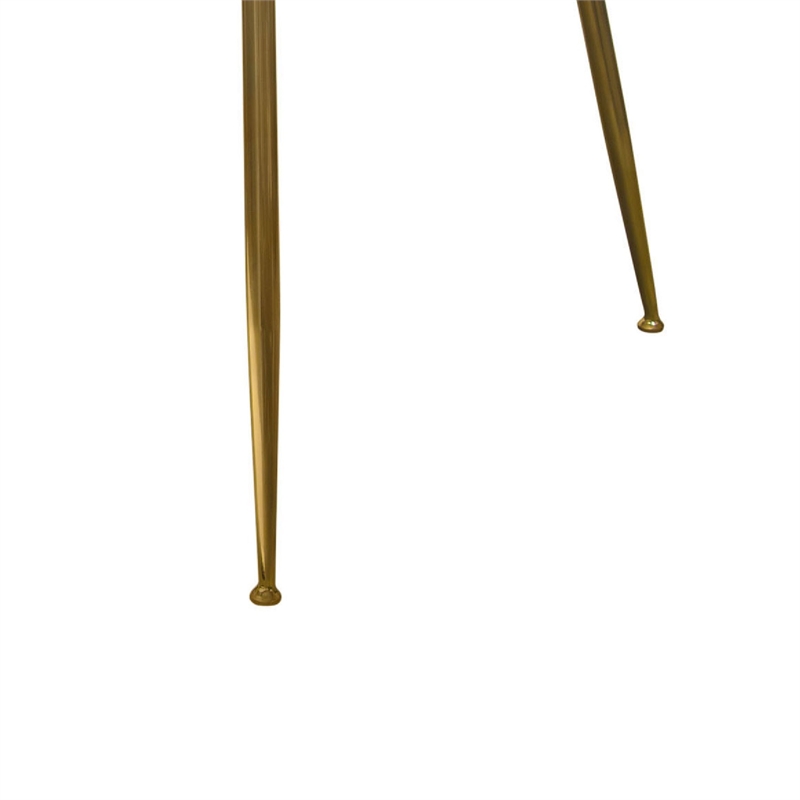 Iga Dining Table- 47 Inch Lacquer White Rectangular Top- Gold Metal Legs