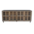 Cara Sideboard Buffet Cabinet-4 Glass Pane Doors-83 Inch Espresso Brown