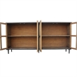 Cara Sideboard Buffet Cabinet-4 Glass Pane Doors-83 Inch Espresso Brown