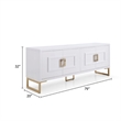 Cid Laha Sideboard Buffet Cabinet-79 Inch-4 Doors-White-Champagne Gold