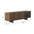 Cid Tera Sideboard Buffet Cabinet-89 Inch Brown Walnut Veneer-2 Angled Doors