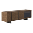 Cid Tera Sideboard Buffet Cabinet-89 Inch Brown Walnut Veneer-2 Angled Doors