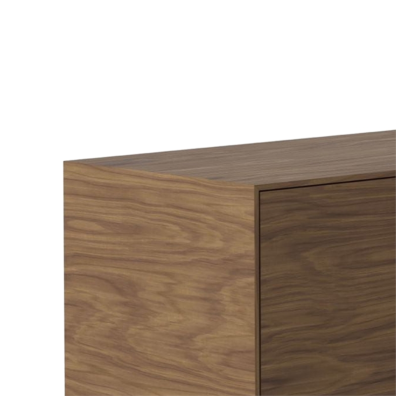 Cid Tera Sideboard Buffet Cabinet-89 Inch Brown Walnut Veneer-2 Angled Doors