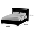 Cari Queen Size Bed-LED Bookcase Headboard-Black and Chrome