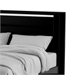 Cari Queen Size Bed-LED Bookcase Headboard-Black and Chrome