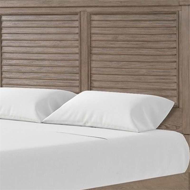 Roi Queen Bed-Shutter Headboard and Footboard-Weathered Gray Wood