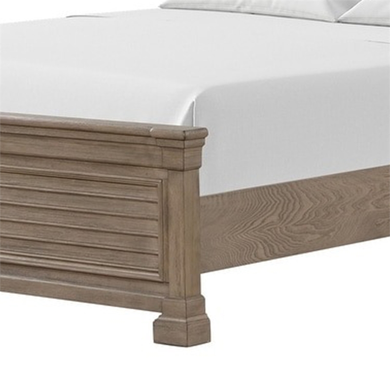 Roi Queen Bed-Shutter Headboard and Footboard-Weathered Gray Wood