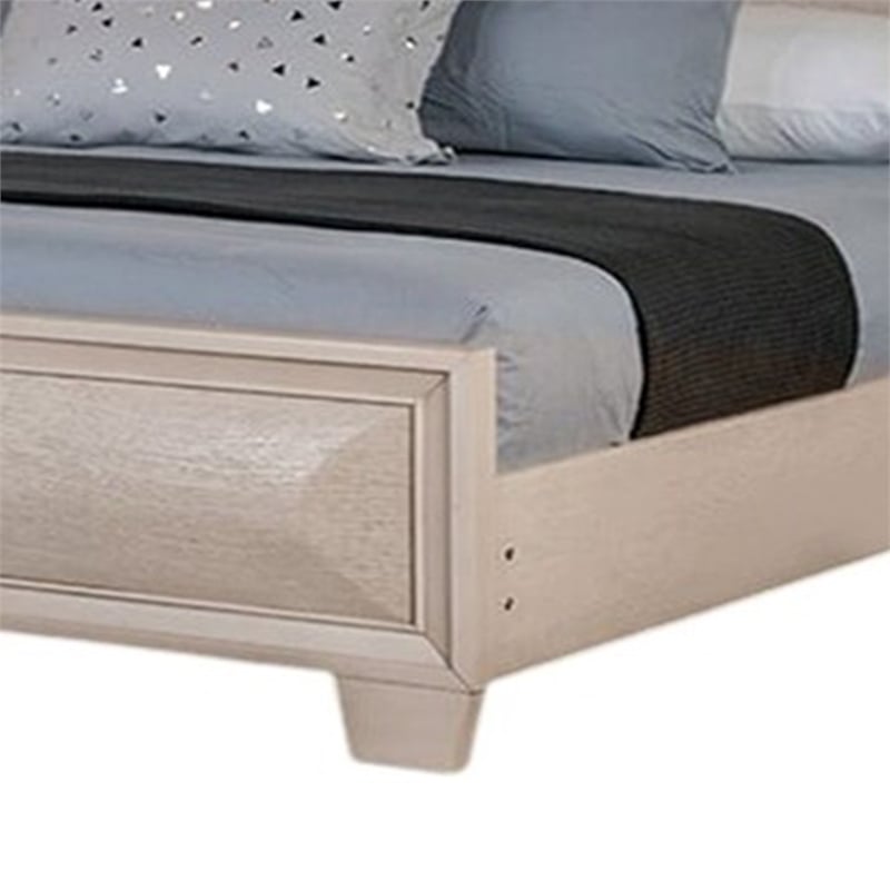Nitz King Bed-Paneled White Oak Wood Headboard-Beveled Fronts