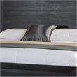 Ashen King Bed-LED Headboard-Chrome Metal Legs-Rustic Black Wood