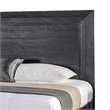 Ashen Queen Bed-LED Headboard-Chrome Metal Legs-Rustic Black Wood