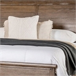 Merry Queen Bed-Curved Panel Headboard-Rivet Accents-Brown Wood